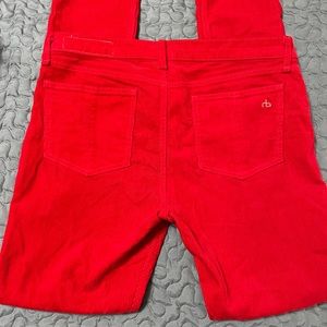 Rag and Bone Red Corduroy Skinny